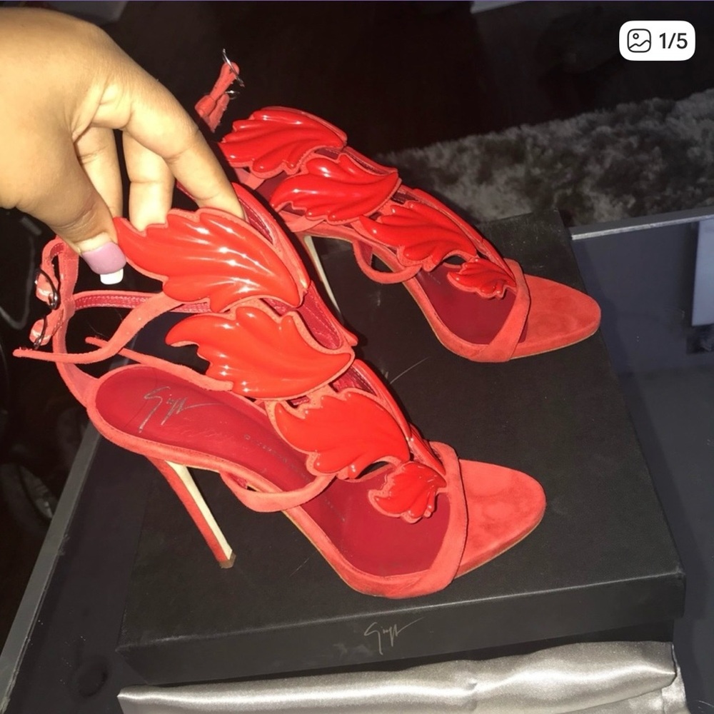 Givenchy Red Leaf-Embellished Heels
